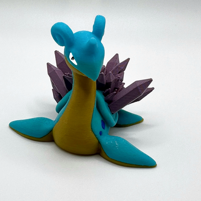 kristall lapras mehrfarbig pokémon by deltree3d miniaturen tiere ams bambus bambu 3d kunst fan art ventilator dekor figur miniatur 3dmodel makerworld pokemongo pokemongemeinschaft 3d print model - Mito3D