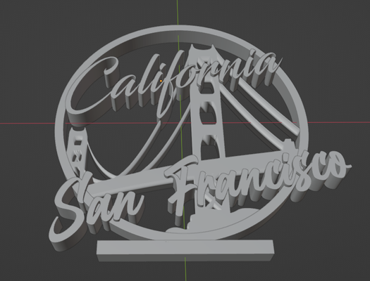 san francisco deko by olstasarım ev halkı dekor kaliforniya sanat öğretir altın kapı 3d print model - Mito3D