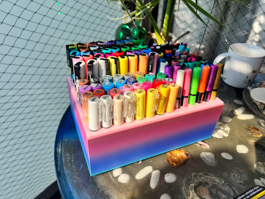 posca paint marker box by print4gods hobby & diy organizer pen holder paintmarker penbox 3d print model - Mito3D