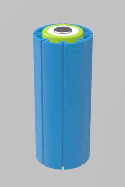 vase mode 26650 to 18650 adapter sleeve by jdalycache hobby & diy electronics battery flashlight 3d print model - Mito3D