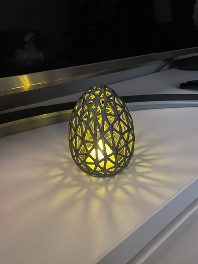 ostern voronoi tee kerze v2 by mdesign haushalt dekor osterei licht beleuchtung 3d print model - Mito3D