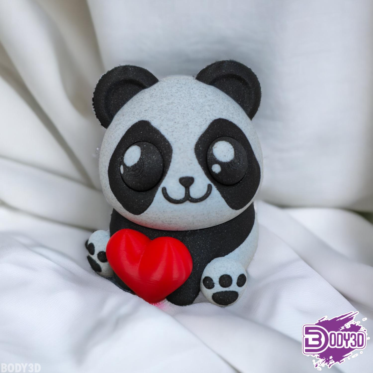 mignonne panda by body3d miniatures animaux animal créature amusement cool bambu bambou laboratoire bambulab mini pop l'amour valentin journée amour amor soutien support soutiens facile multi multicolore libre monde créateurs noir blanc monstre exclu exclusif modèle ours 3D print model - Mito3D