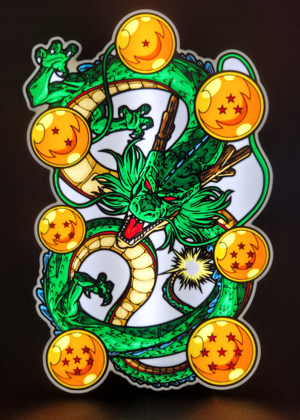 shenron boite lumière dragon ball by 3d geek ménage décor anime filament ombres 3D print model - Mito3D