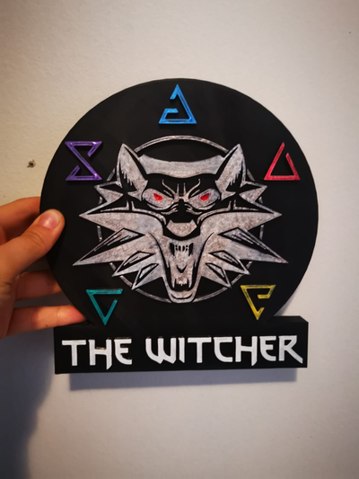 witcher logo a stand by kris95 household decor game xbox playstation original rune 3d print model - Mito3D