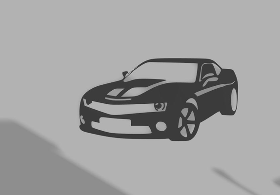 camaro wall art 2d deco by buczuuu 2dart car decor decoration chevrolet 3d print model - Mito3D