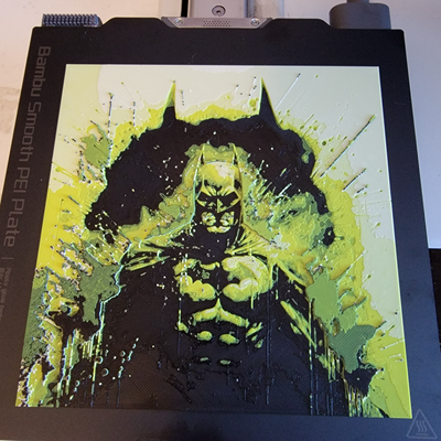 batman forge chapeaux fanart 150x150mm by sucette boiseries génératif 3d modèle lithophane justice ligue superman vert lanterne multicolore mur ams 3d print model - Mito3D