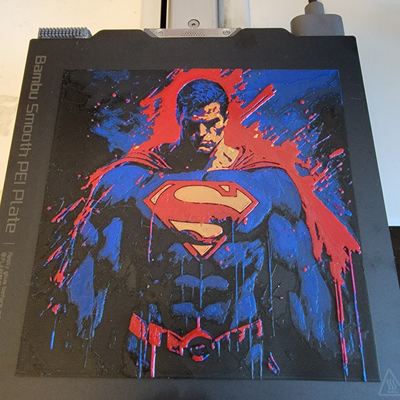 superman forge chapeaux fanart 150x150mm by sucette boiseries génératif 3d modèle lithophane batman justice ligue vert lanterne multicolore mur ams 3d print model - Mito3D