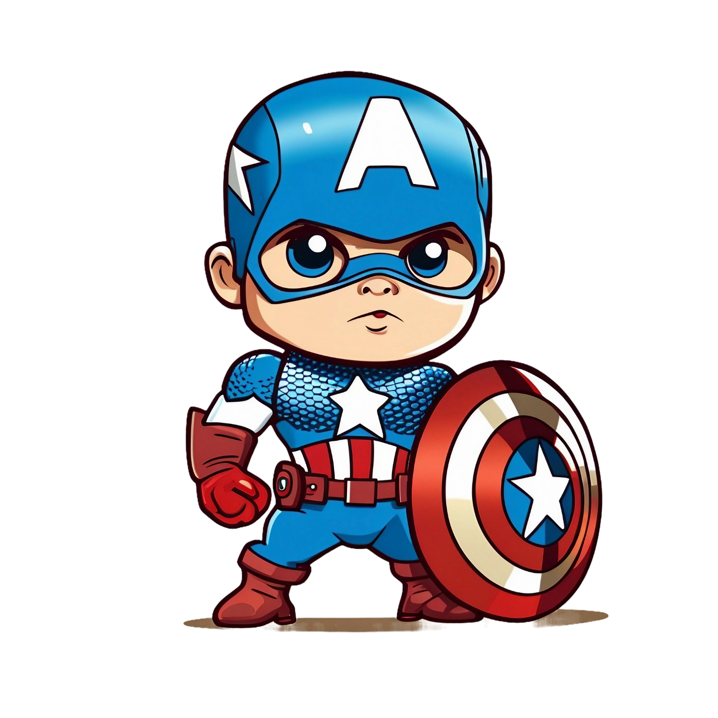 hueforge baby captain america by jsalonis generative 3d model & lithophane captainamerica marvel avengers filamentpainting filament painting wallart wall art multicolor 3D print model - Mito3D