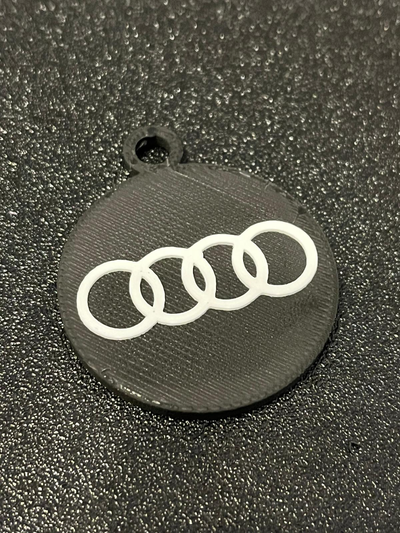 audi schlüssel ring by 3d drucken kunst 2d 3d print model - Mito3D