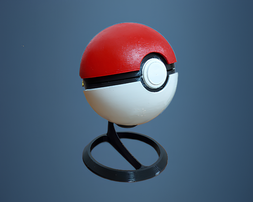 pokeball pleinement fonctionnel supporter remixé by brunog accessoires cosplays poussée balle capture animaux pique cendre pikachu bouton remix 3d print model - Mito3D