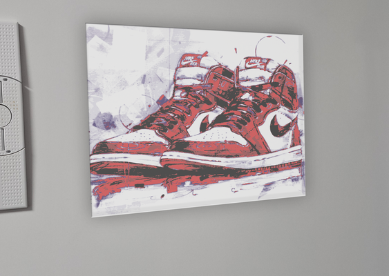 nike luft jordanien schuh kunst by printfarm24 2d hutschmiede schuhe 3d print model - Mito3D