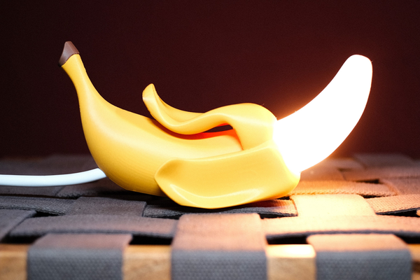 peeled banana lamp by sakul household decor light desk fruit night desklamp led electronic 3d print model - Mito3D