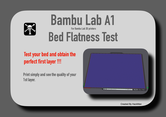 a1 bed flatness test - by hackman 3d printer models acce accessories accessory ams adhesion alignment calibration bugs bedtest bedtexture 3d print model - Mito3D