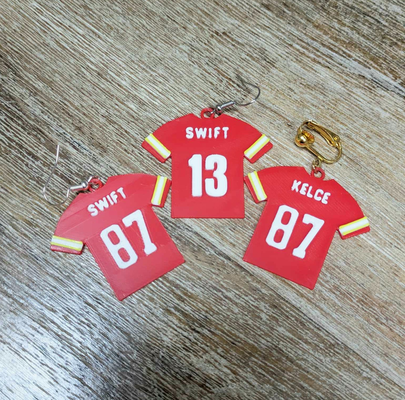 3 taylor rapide kansas ville chef jersey boucles d'oreilles remixé by corailcorail mode bijoux chefs logo football super bowl porte clés 3d print model - Mito3D