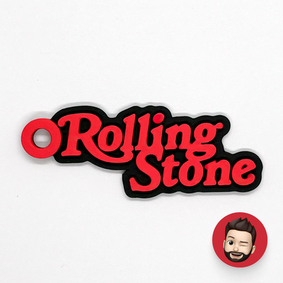 bands rolling stone magazine keychain by nicodeimos art coin & badges chain chains key ring rings keychains keyring keyrings pop rock band music stones magasine original ear ears earring earrings magnet magnets 3d print model - Mito3D