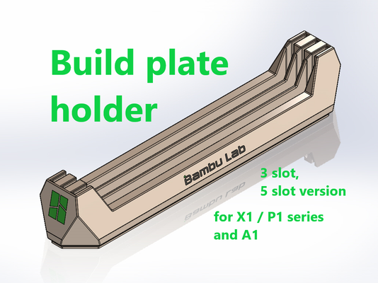 costruire piatto titolare supporto x1 p1 serie a1 mini by 3dtechbase 3d stampante accessori lastre in piedi bambolotto carbonio letto multi colore stampa stampa pratico conservazione x1c x1e accessorio p1s p1p organizzatore 3x 5x accessori bambu laboratorio 3d print model - Mito3D