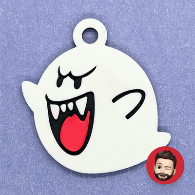 mario boo keychain by nicodeimos fashion jewelry ghost key ring rings chain chains keyring keychains game video videogame games videos nintendo ear ears earring earrings magnet magnets 3d print model - Mito3D