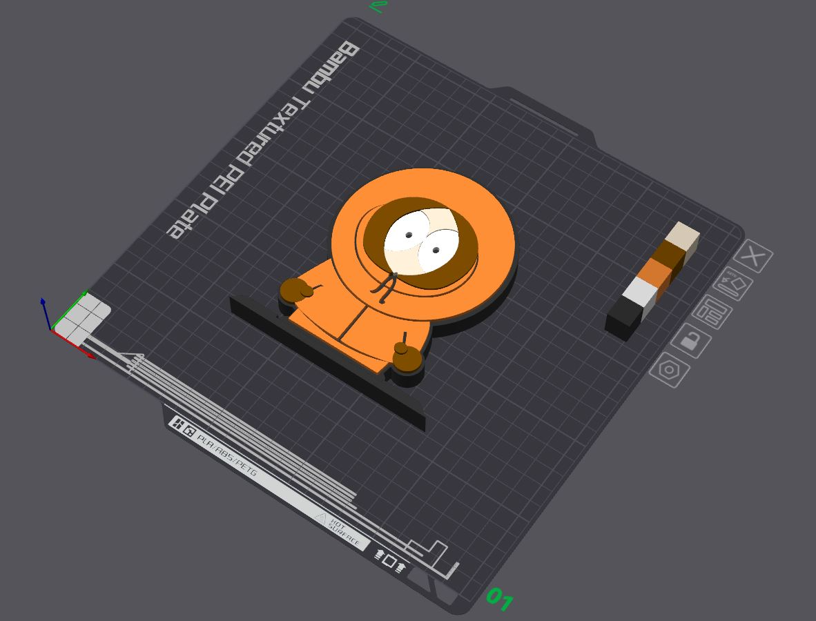 south park kenny table stand by 5kyrunn3r art sculptures cartman stan kyle broflovski butters ams ready logo sign family guy 3D print model - Mito3D