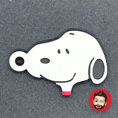 characters snoopy keychain by nicodeimos fashion jewelry key ring rings chain chains keyring keyrings keychains dog ear ears earring earrings magnet magnets 3d print model - Mito3D
