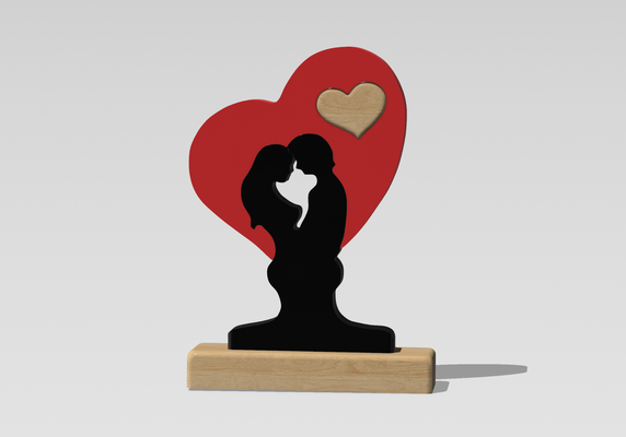 étreindre valentin couple puzzle statue by imprimerthatboii art modèles cadeau saint facile multicolore cœur décoration décorations 3d print model - Mito3D