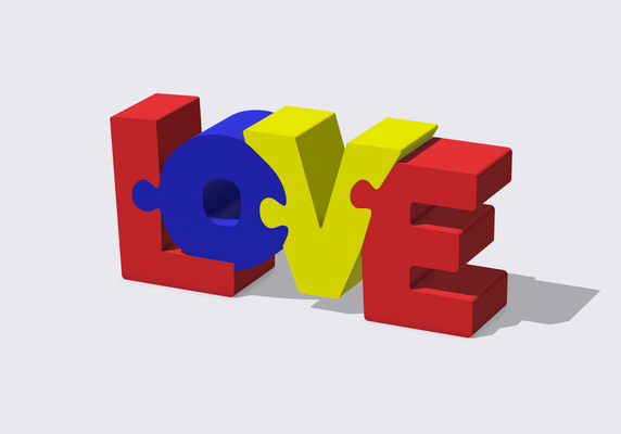 liebe valentinstag puzzle by printthatboii kunst modelle geschenk valentinsgrußgeschenk einfach mehrfarbig dekoration dekorationen 3d print model - Mito3D