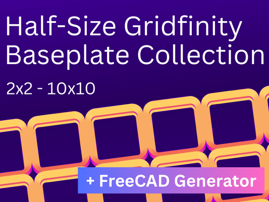 half size gridfinity grundplatte sammlung + freecad generator by jamesragnar werkzeuge veranstalter mini gridfinity gridfinitybase gridfinitygrundplatte größe 3d print model - Mito3D