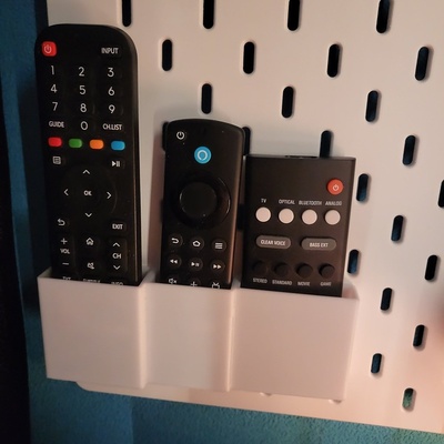 remote holder skadis pegboard by deigge household decor ikea ikeaskadis remoteholder 3d print model - Mito3D