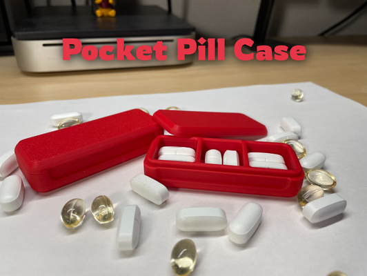 pocket sized pill case by chemistinlab tools medical box small simple pills container organizer organize capsule supplies storage medication 3 day daily travel companion supplements utility pocket-sized 3d print model - Mito3D