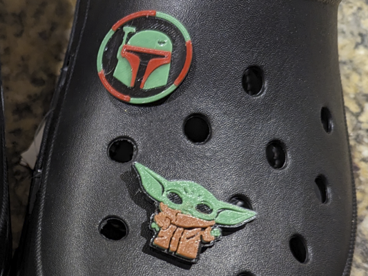 star kriege krokodil reize tpu 3 farbe by bergbau mode schuhwerk gelb mandalorianer mando boba fett yoda baby charme jibbitz 3d print model - Mito3D