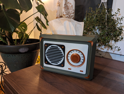 retrò tessuto scatola radio by co giocatore domestico arredamento fazzoletti decorazione home decor vintage 3d print model - Mito3D