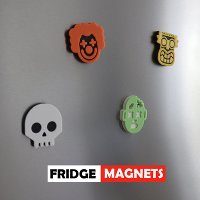fridge magnets by cube3dworld household house models faces zombie clown skull kitchentool magnet 3d print model - Mito3D