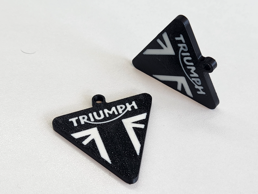 triumph motorcycle keychain by gleason art signs & logos twocolor 3d print model - Mito3D