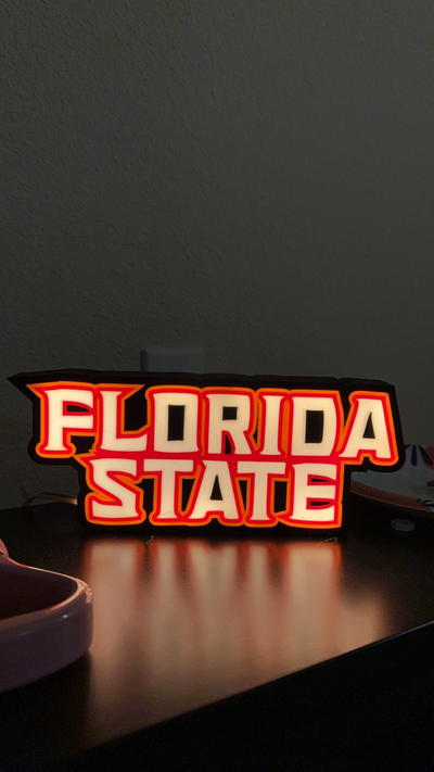 florida placa caixa by hayden1524 arte sinais logotipos fsu seminoles universidade ncaa futebol conduziu 3d print model - Mito3D