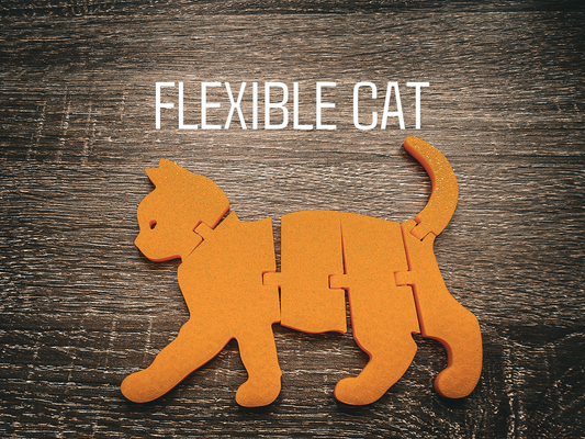 flessibile gatto by conclusione arte 2d gattino animale stampa in posto 3d print model - Mito3D