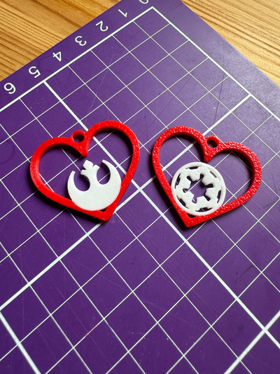 star wars valentines heart earrings by pillepalle fashion jewlery valentine rebel dark imperial 3d print model - Mito3D