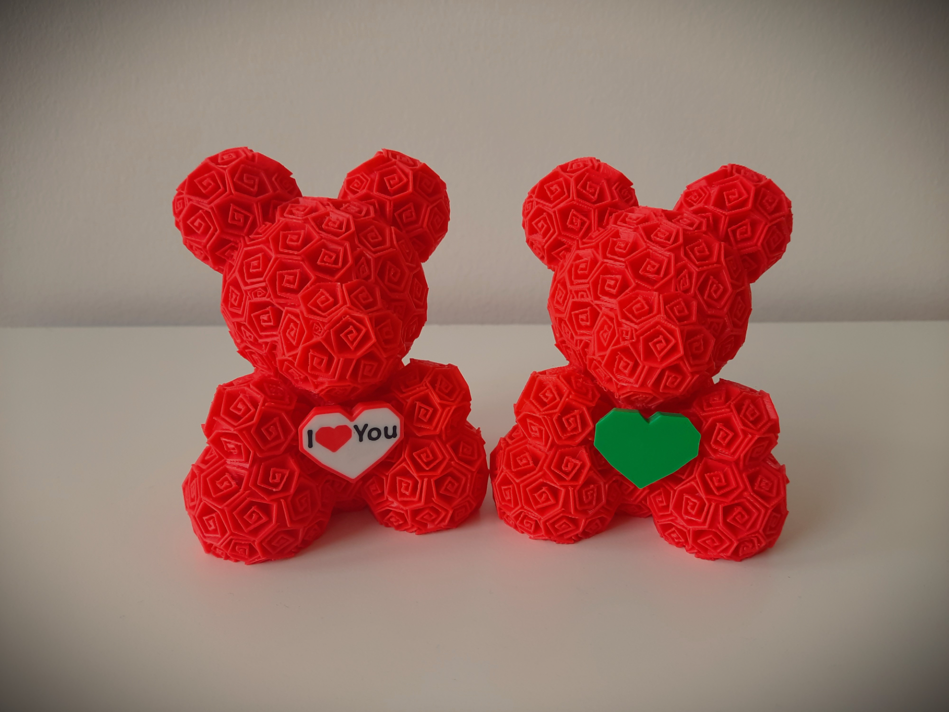 cuore rosa orso remixato by coccinelle domestico arredamento amore regalo 3D print model - Mito3D