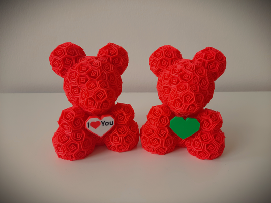 cuore rosa orso remixato by coccinelle domestico arredamento amore regalo 3d print model - Mito3D