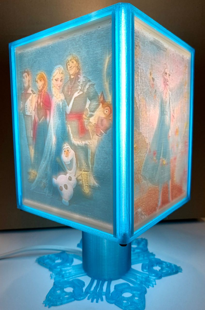 gefroren farbe lithophan lampe lampara litofan by innovaland 3d generativ modell hutschmiede litofania disney 3d print model - Mito3D