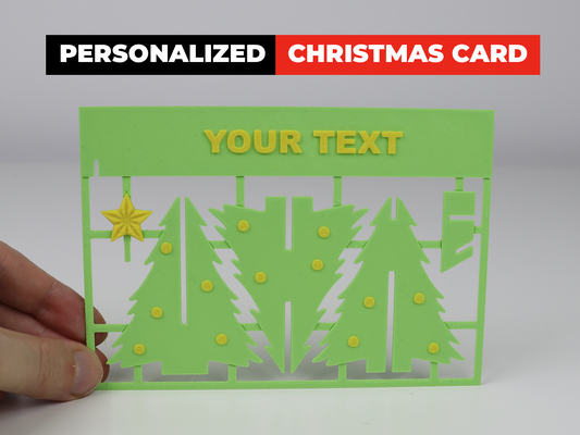 personalizable christmas card by cube3dworld art 2d fusion360 gift christmascard chrismasgift 3d print model - Mito3D