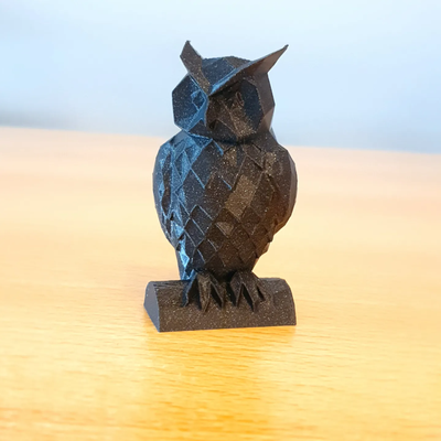 lowpoly owl remixed by nick art sculptures animal remix animals cute 3d print model - Mito3D