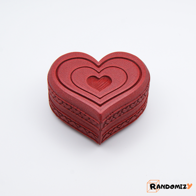 heart shaped box by randomizy tools organizers valentine valentinesday gift mothersday giftbox decor decoration love tool support no supports supportless printinplace nosupport 3d print model - Mito3D