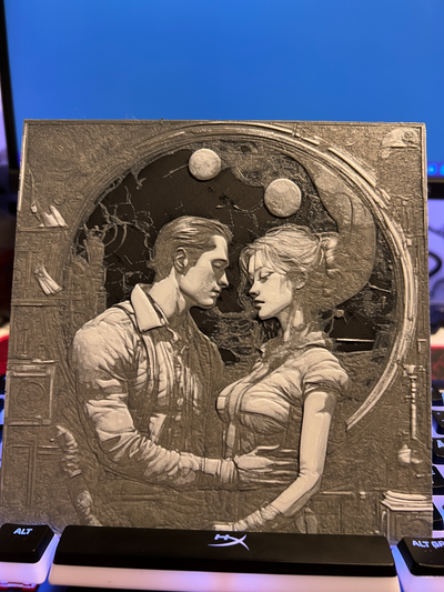 couple forge chapeaux by bobbanski génératif 3d modèle lithophane l'amour art valentin 3d print model - Mito3D