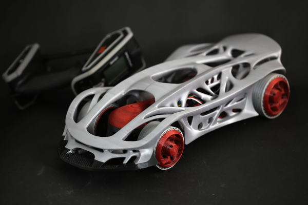 caramel crc rc car kit by printednest hobby & diy remote control toy mechanical racing drift design organic futuristic bionic 3d print model - Mito3D