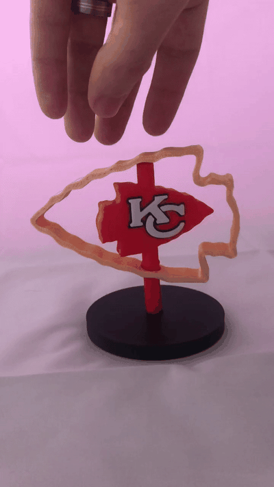 kc chiefs desktop fidget spinner by the3dsportsbeard toys & games kansas city mahomes kelce super bowl missouri desk accessories accessory amusement 3d print model - Mito3D