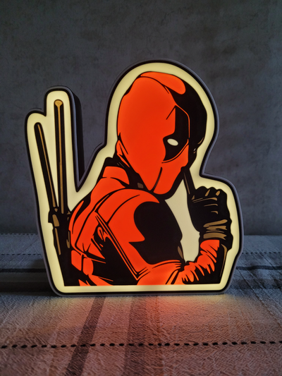 deadpool shhhh by nostalgicprints art 2d 3 bust poly light box logo marvel arts bambu a1 x1 x1c ams ready multi multicolor lightbox bambulab led ledlight ledlightbox lamp ledlamp 3d print model - Mito3D