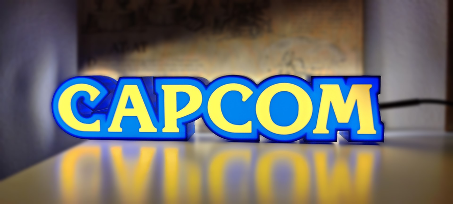 capcom logo hafif kutu by kf tasarımlar ev halkı dekor ışık kutu gece sokak dövüşçü 3d print model - Mito3D