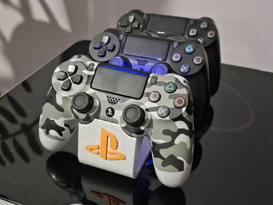 ps4 controlador ficar pé 3 controladores remixado by 3dvino brinquedos jogos toque estação 3d print model - Mito3D