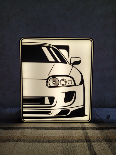 supra silhouette light box by nostalgicprints art 2d supralife wall silhouetteart silhouetteportrait silhouettecameo outline toyota jdm jdmcarculture jdmcars car scene a1 x1 x1c p1p p1s ams ready multicolor lightbox led 001 lamp 3d print model - Mito3D