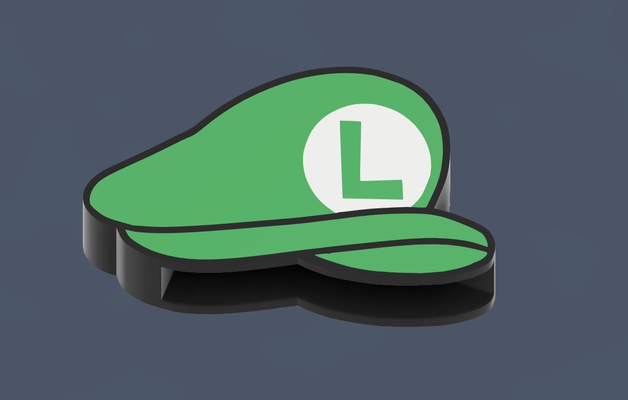 p1p p1s luigi şapka ekran by martzl oyuncaklar oyunlar mario süper pserisi deko bambulab nintendo 3d print model - Mito3D