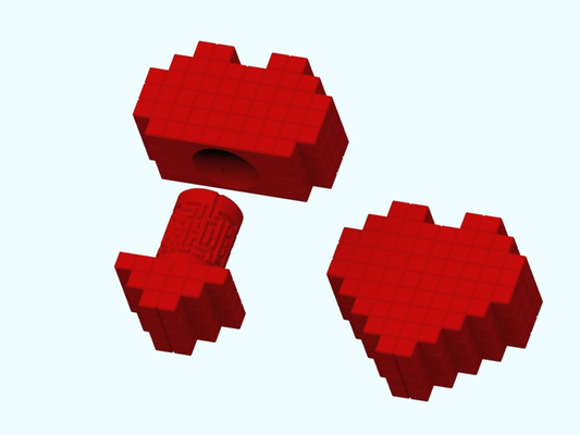 heart shape maze box minecraft style herz form labyrinth stil by doclex toys & games puzzles eckig edgy deko riddle riddlebox gift giftbox container valentines art valentinstag geschenk liebe love geschenkbox valentinesday 3d print model - Mito3D